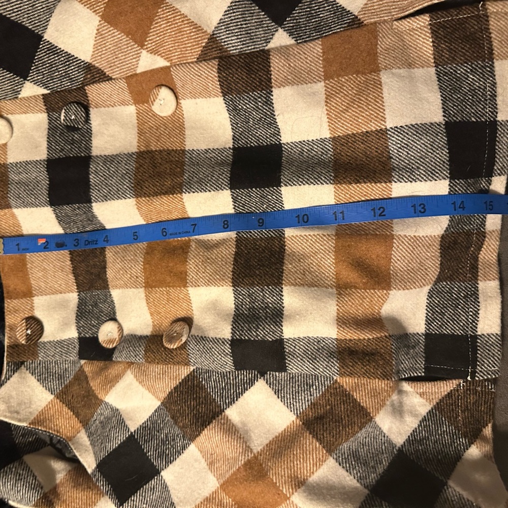 Forever 21 Buffalo Check Mini Skirt Cream Brown Black Size L - Picture 11 of 12